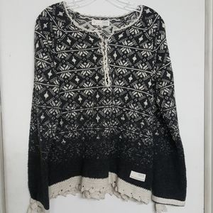 Odd Molly Tie Back Sweater Uptomeism Nordic Print